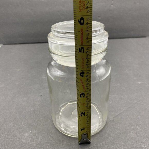 Vintage Round Apothecary Jar Storage Canister Lid 5.5" Tall Tight Seal - Picture 2 of 9